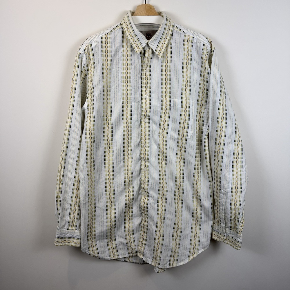 VTG the territory Ahead Men's LT Button Up Shirt Long Sleeve Striped Cotton USA